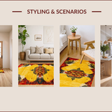 Ultra Soft Area Rug, Non Slip, Stain Resistant, Washable Area Rugs for Living Room, Bedroom, Chic Yellow Animal Print Aesthetic(Yellow)