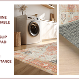 Ultra Soft Area Rug, Non Slip, Stain Resistant, Washable Area Rugs for Living Room, Bedroom, Sophisticated Earthy Geometric Arrangement(Red)