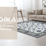 Ultra Soft Area Rug, Non Slip, Stain Resistant, Washable Area Rugs for Living Room, Bedroom, Stylish Earthy Trellis Elements(White)