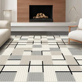 Ultra Soft Area Rug, Non Slip, Stain Resistant, Washable Area Rugs for Living Room, Bedroom, Elegant Abstract Neutral Pattern(Ivory)