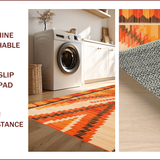 Ultra Soft Area Rug, Non Slip, Stain Resistant, Washable Area Rugs for Living Room, Bedroom, Stylish Fringed Rustic Pattern(Orange)