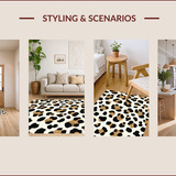 Ultra Soft Area Rug, Non Slip, Stain Resistant, Washable Area Rugs for Living Room, Bedroom, Ivory Animal Print Entryway Stain-Resistant Carpet(Beige)
