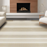 Ultra Soft Area Rug, Non Slip, Stain Resistant, Washable Area Rugs for Living Room, Bedroom, Timeless Natural Fiber Scallop Motif(Beige)