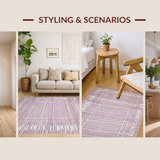 Ultra Soft Area Rug, Non Slip, Stain Resistant, Washable Area Rugs for Living Room, Bedroom, Chic Simple Color Block Design(Purple)