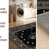 Ultra Soft Area Rug, Non Slip, Stain Resistant, Washable Area Rugs for Living Room, Bedroom, Chic Gothic Artful Design(Black)