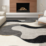 Ultra Soft Area Rug, Non Slip, Stain Resistant, Washable Area Rugs for Living Room, Bedroom, Serene Fluid Abstract Expressions(Gray)