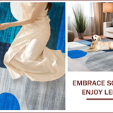Ultra Soft Area Rug, Non Slip, Stain Resistant, Washable Area Rugs for Living Room, Bedroom, Contemporary Soft Abstract Swirls(Blue)