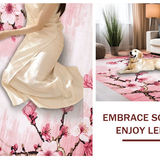Ultra Soft Area Rug, Non Slip, Stain Resistant, Washable Area Rugs for Living Room, Bedroom, Delicate Botanical Blossom Pattern(Pink)