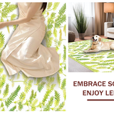 Ultra Soft Area Rug, Non Slip, Stain Resistant, Washable Area Rugs for Living Room, Bedroom, Lush Botanical Leaf Motif(White)