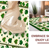 Ultra Soft Area Rug, Non Slip, Stain Resistant, Washable Area Rugs for Living Room, Bedroom, Charming White and Green Floral Arrangement(Green)