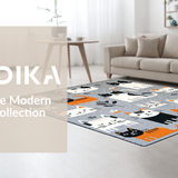 Ultra Soft Area Rug, Non Slip, Stain Resistant, Washable Area Rugs for Living Room, Bedroom, Contemporary Fun Animal Motif(Gray)