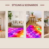 Ultra Soft Area Rug, Non Slip, Stain Resistant, Washable Area Rugs for Living Room, Bedroom, Fluffy Tie-Dyed Shag(Pink)