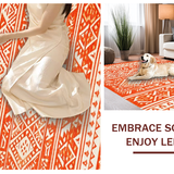 Ultra Soft Area Rug, Non Slip, Stain Resistant, Washable Area Rugs for Living Room, Bedroom, Classic Curved Line Decorative Accent(Orange)