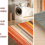 Ultra Soft Area Rug, Non Slip, Stain Resistant, Washable Area Rugs for Living Room, Bedroom, Striking Modern Lattice Motif(Orange)