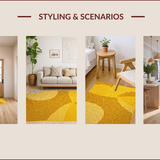 Ultra Soft Area Rug, Non Slip, Stain Resistant, Washable Area Rugs for Living Room, Bedroom, Modern Abstract Soft Living Room Rug(Yellow)