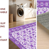 Ultra Soft Area Rug, Non Slip, Stain Resistant, Washable Area Rugs for Living Room, Bedroom, Lavender Vintage Floral Elegance(Purple)