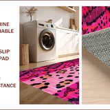 Ultra Soft Area Rug, Non Slip, Stain Resistant, Washable Area Rugs for Living Room, Bedroom, Chic Whimsical Animal Print Style(Pink)
