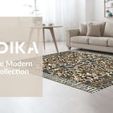 Ultra Soft Area Rug, Non Slip, Stain Resistant, Washable Area Rugs for Living Room, Bedroom, Dynamic Contemporary Texture Blend(Brown)