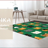 Ultra Soft Area Rug, Non Slip, Stain Resistant, Washable Area Rugs for Living Room, Bedroom, Charming Cartoon Animal Aesthetic(Green)