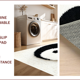 Ultra Soft Area Rug, Non Slip, Stain Resistant, Washable Area Rugs for Living Room, Bedroom, Harmony Symbol Aesthetic Bathroom Washable Carpet(Black)