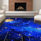 Ultra Soft Area Rug, Non Slip, Stain Resistant, Washable Area Rugs for Living Room, Bedroom, Radiant Nebula Artful Creation(Blue)