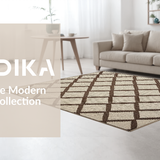Ultra Soft Area Rug, Non Slip, Stain Resistant, Washable Area Rugs for Living Room, Bedroom, Modern Natural Weave Arrangement(Beige)