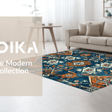 Elegant Retro Geometric Design(Blue)