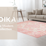 Ultra Soft Area Rug, Non Slip, Stain Resistant, Washable Area Rugs for Living Room, Bedroom, Stylish Pink Botanical Fusion(Pink)