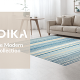 Ultra Soft Area Rug, Non Slip, Stain Resistant, Washable Area Rugs for Living Room, Bedroom, Elegant Sky Blue Wave Motif(Blue)