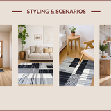 Ultra Soft Area Rug, Non Slip, Stain Resistant, Washable Area Rugs for Living Room, Bedroom, Elegant Streaked Monochrome Aesthetic(Gray)