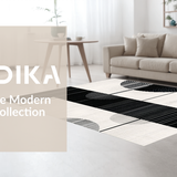 Ultra Soft Area Rug, Non Slip, Stain Resistant, Washable Area Rugs for Living Room, Bedroom, Sophisticated Toned Monochrome Theme(Black)