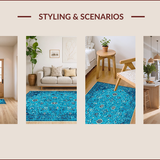 Ultra Soft Area Rug, Non Slip, Stain Resistant, Washable Area Rugs for Living Room, Bedroom, Soft Vintage Distressed Living Room Rug(Blue)