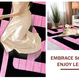 Ultra Soft Area Rug, Non Slip, Stain Resistant, Washable Area Rugs for Living Room, Bedroom, Dynamic Geometric Contrast Layout(Pink)