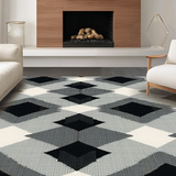 Contemporary Black and White Lattice(Beige)