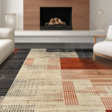 Ultra Soft Area Rug, Non Slip, Stain Resistant, Washable Area Rugs for Living Room, Bedroom, Trendy Neutral Toned Rustic Decor(Orange)