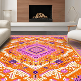 Ultra Soft Area Rug, Non Slip, Stain Resistant, Washable Area Rugs for Living Room, Bedroom, Contemporary Warm Palette Design(Orange)