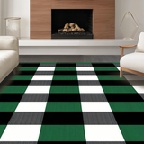 Elegant White Checkered Farmhouse Aesthetic(Green)
