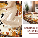 Ultra Soft Area Rug, Non Slip, Stain Resistant, Washable Area Rugs for Living Room, Bedroom, Cozy Maple Leaf Aesthetic(Beige)