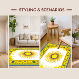 Ultra Soft Area Rug, Non Slip, Stain Resistant, Washable Area Rugs for Living Room, Bedroom, Playful Multi-Hued Swirl Aesthetic(Yellow)