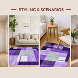 Ultra Soft Area Rug, Non Slip, Stain Resistant, Washable Area Rugs for Living Room, Bedroom, Modern Vibrant Abstract Design(Purple)