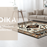 Ultra Soft Area Rug, Non Slip, Stain Resistant, Washable Area Rugs for Living Room, Bedroom, Artful Black and White Geometric Fusion(Black)