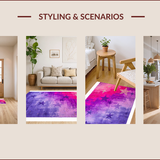 Ultra Soft Area Rug, Non Slip, Stain Resistant, Washable Area Rugs for Living Room, Bedroom, Chic Ombre Starburst Illusion(Purple)