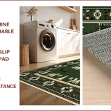 Ultra Soft Area Rug, Non Slip, Stain Resistant, Washable Area Rugs for Living Room, Bedroom, Rustic Earthy Wildlife Motifs(Green)
