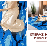 Ultra Soft Area Rug, Non Slip, Stain Resistant, Washable Area Rugs for Living Room, Bedroom, Whimsical Oceanic Themed Decor(Blue)
