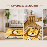 Ultra Soft Area Rug, Non Slip, Stain Resistant, Washable Area Rugs for Living Room, Bedroom, Playful Animal Print Decor(Gold)