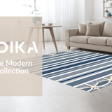 Ultra Soft Area Rug, Non Slip, Stain Resistant, Washable Area Rugs for Living Room, Bedroom, Contemporary Grey Starfish Aesthetic(Blue)
