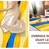 Ultra Soft Area Rug, Non Slip, Stain Resistant, Washable Area Rugs for Living Room, Bedroom, Lively Eclectic Circular Elements(Yellow)