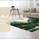 Ultra Soft Area Rug, Non Slip, Stain Resistant, Washable Area Rugs for Living Room, Bedroom, Vintage Lodge Aesthetic Patterns(Green)