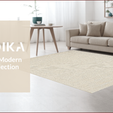 Ultra Soft Area Rug, Non Slip, Stain Resistant, Washable Area Rugs for Living Room, Bedroom, Contemporary Ivory Home Office Non-Shedding Carpet(Beige)
