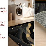 Ultra Soft Area Rug, Non Slip, Stain Resistant, Washable Area Rugs for Living Room, Bedroom, Sophisticated Metallic Minimalist Look(Gold)